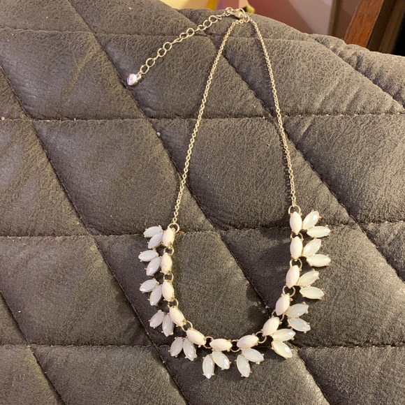 LC Lauren Conrad Jewelry - Lauren Co rad silver tone w white crystals 16” necklace 3” extender